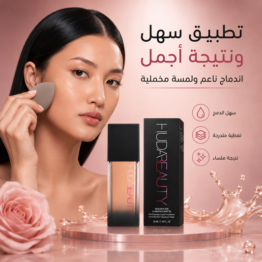 كريم أساس هدى بيوتي لومينوس - Huda Beauty FauxFilter Luminous Matte تغطية كاملة Light Medium Beige – 35ml - CAS-20260610-031516-726