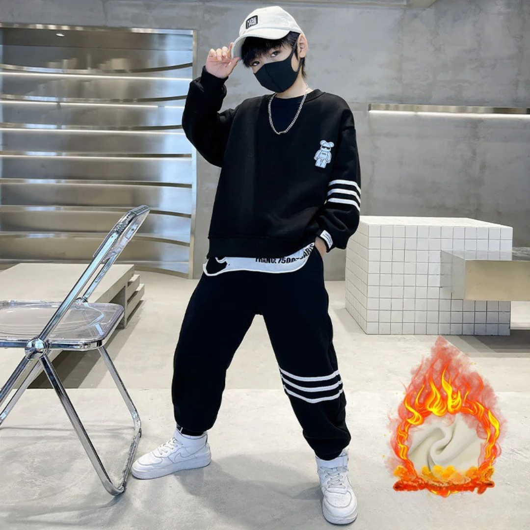 WZ261124-11 ترينج شتوي مبطن فرو تقيل قطعتين ( بلوزة + بنطلون)