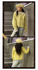 WZH191124-26 طقم قطعتين ( جكيت صوف بالدانتيل + بنطلون جينز )