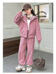 WZH191124-23 بدلة شتوي تايجر سميكة مبطنة فرو ( جكيت + بنطلون)