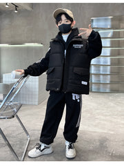 WZ261124-18 بدلة شتوي تقيلة 3 مبطنة فرو بالكامل ( بلوزة + بنطلون + فست نفخ)