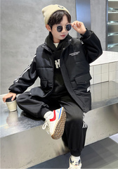 WZ261124-18 بدلة شتوي تقيلة 3 مبطنة فرو بالكامل ( بلوزة + بنطلون + فست نفخ)