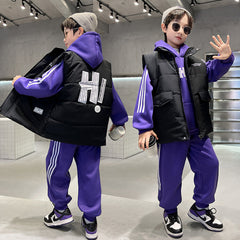 WZ261124-18 بدلة شتوي تقيلة 3 مبطنة فرو بالكامل ( بلوزة + بنطلون + فست نفخ)