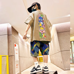 FU14042024-67 طقم ولادي قطعتين ( بلوزة + بنطلون)