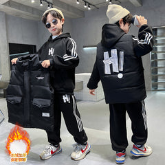 WZ261124-18 بدلة شتوي تقيلة 3 مبطنة فرو بالكامل ( بلوزة + بنطلون + فست نفخ)