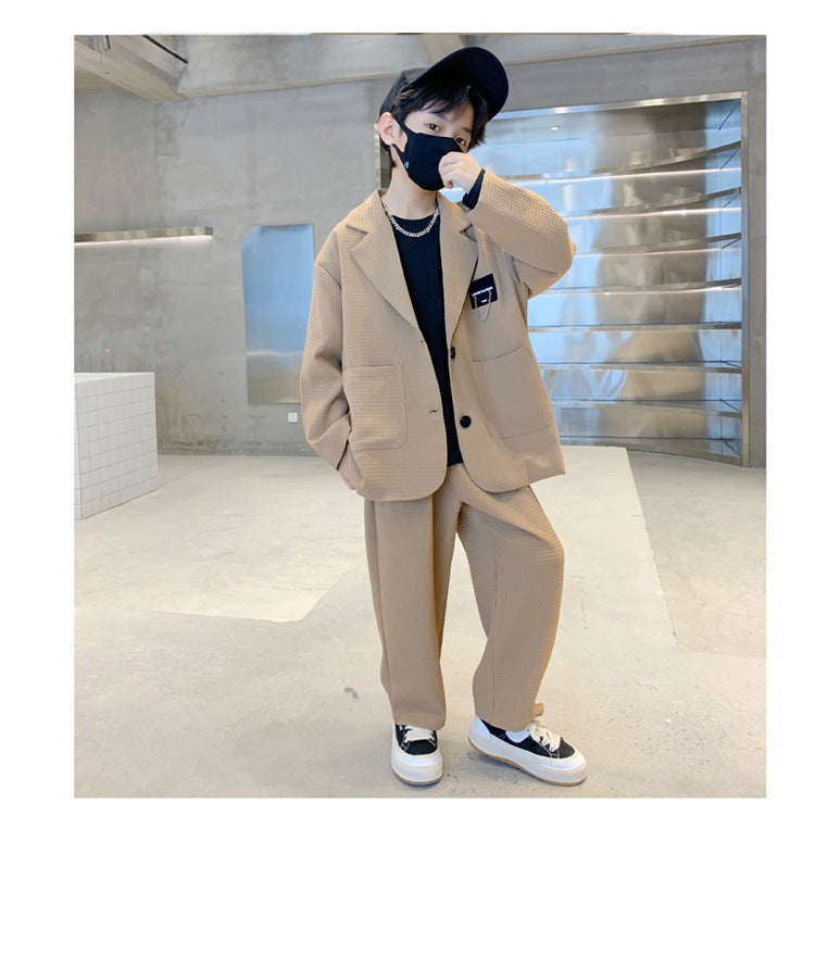 RM1227-26 طقم رسمي بجي قطعتين ( جكيت + بنطلون)