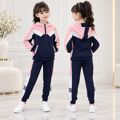 AO0508-284 بدلة سبورت بناتي ستان قطعتين ( جكيت + بنطلون )