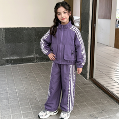 WZH191124-13 سبورت ستان قطعتين ( جكيت + بنطلون) مزينة بالدانتيل