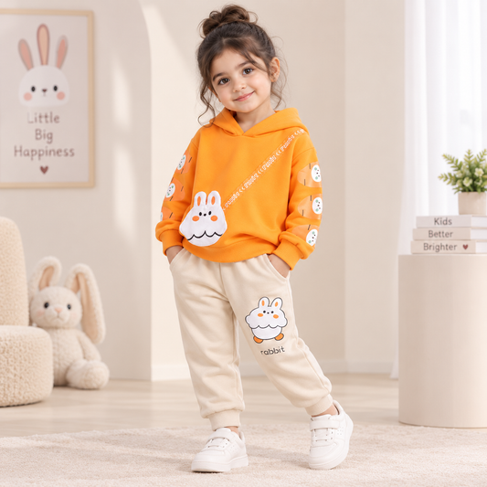 RM231223-22 طقم بناتي قطعتين ( بلوزة قطنية + بنطلون كتان ناعم)